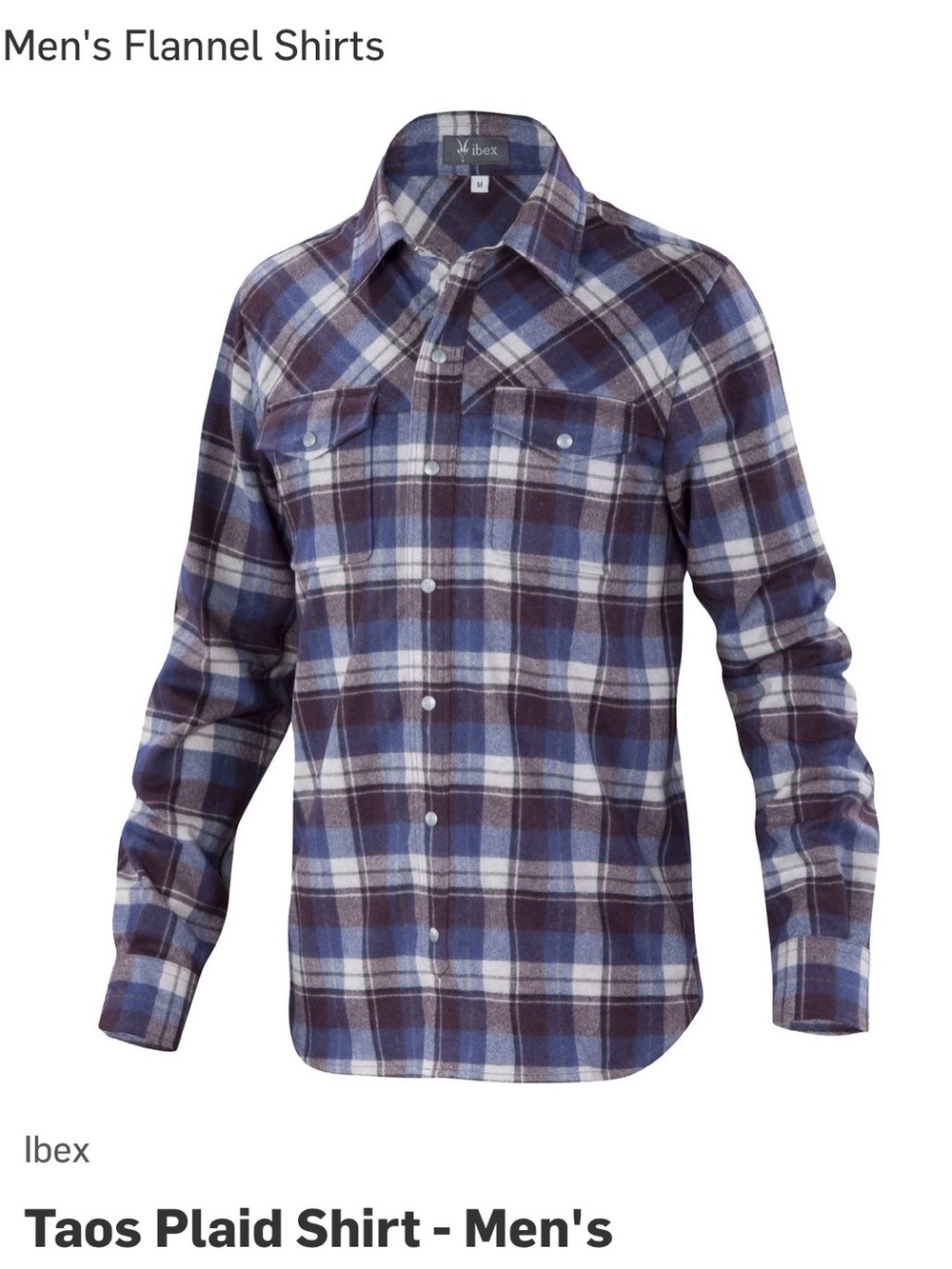 IBEX — Men’s Taos Plaid Shirt, Size Large